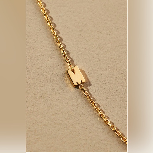Anthropologie | Jewelry | Anthropologie 4 K Gold Plated Monogram Chain ...